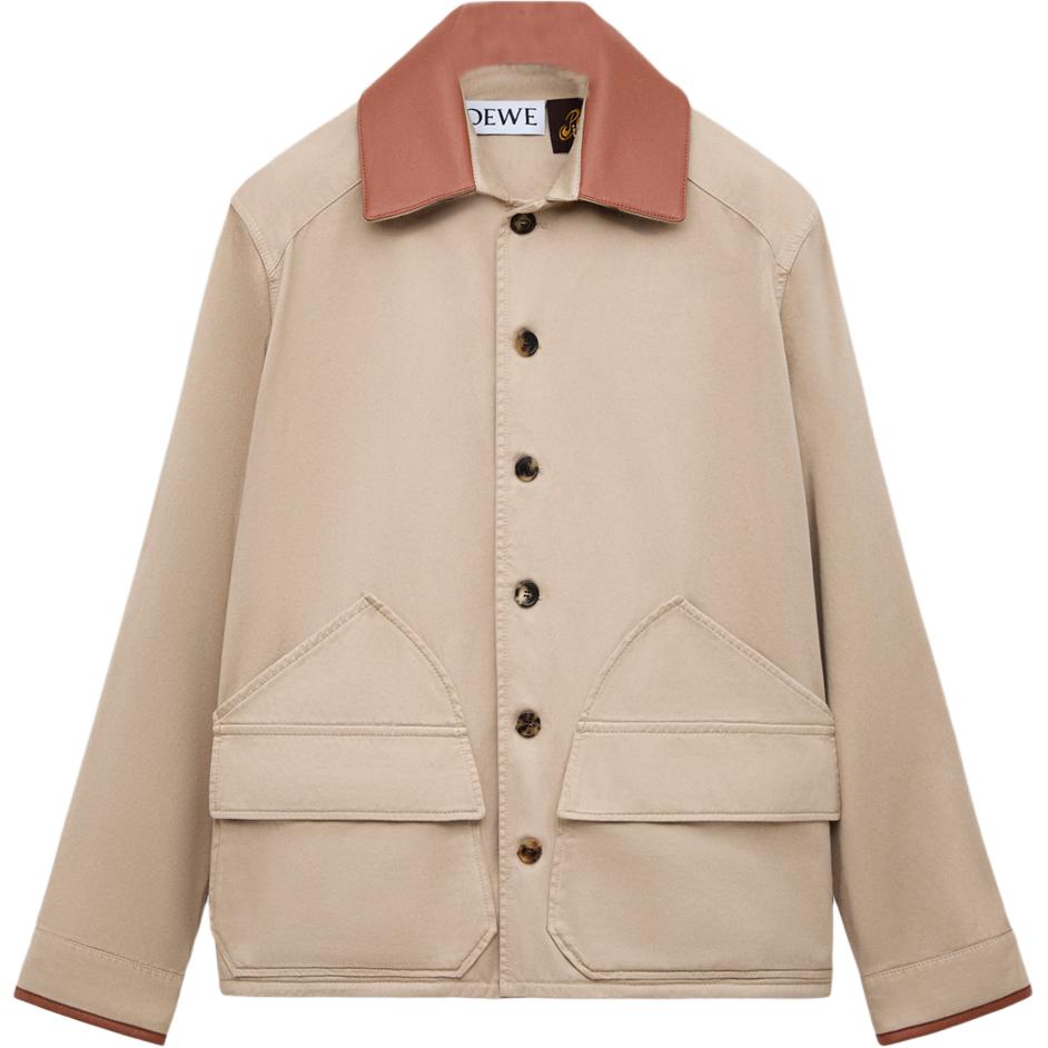 Мужская куртка LOEWE Contrast Collar Jacket (бежево-коричневая)