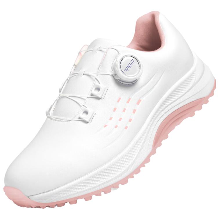 PGM Microfiber Leather Low top Slip Resistant Abrasion Resistant Golf Shoes Women’s White Pink