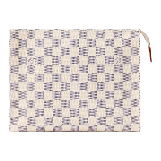 LOUIS VUITTON Poche Toilette Damier Azur Coated Canvas Toiletry Bag Toiletry Bag Women's Beige