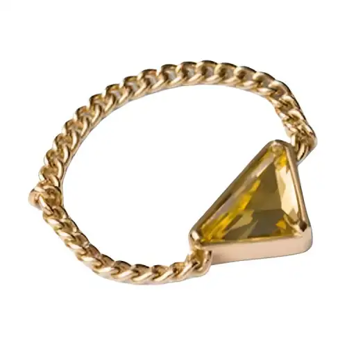 PRADA Rings Women's Gold/Green Quartz Color