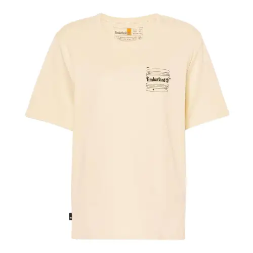 Timberland T Shirts Women's Ivory Crew Neck Moderate