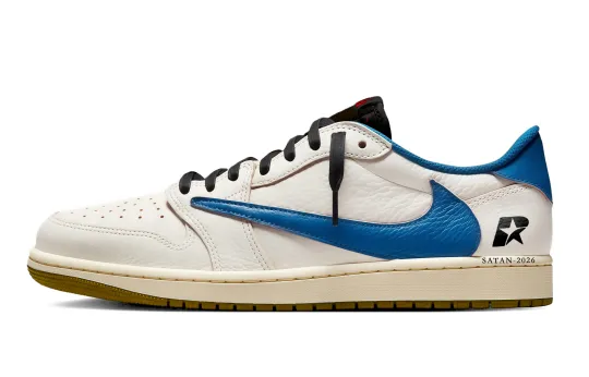 Jordan 1 Retro Low OG SP Fragment x Travis Scott Sail Military Blue
