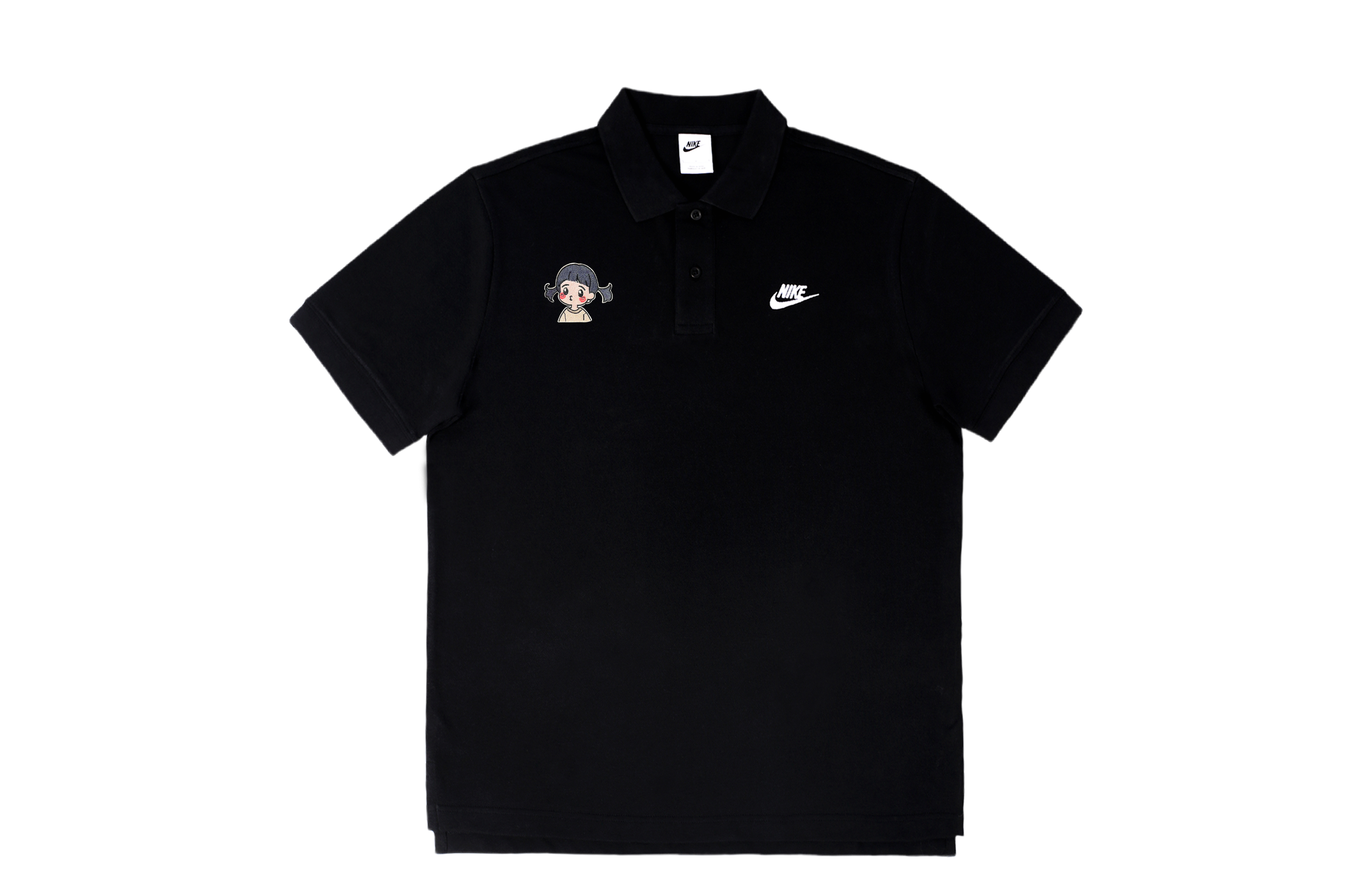 Nike, uniform, cartoon breathable polo for leisure, custom-made, with embroidery, print, with short sleeve