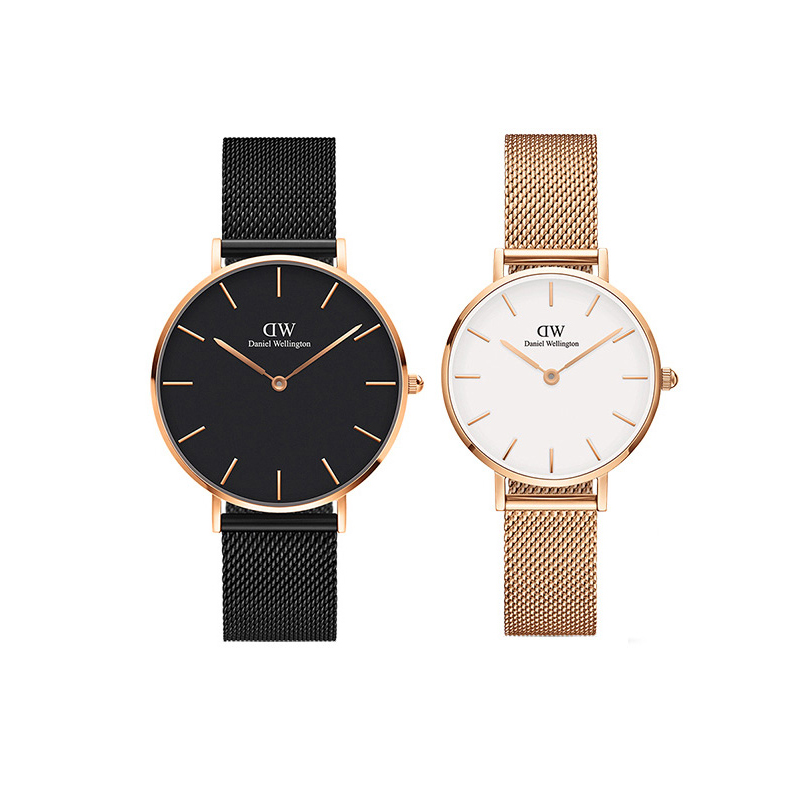 Daniel Wellington Daniel Wellington DW Couple Watch Quartz Movement White Dial Unisex 28&36MM Metal Fluid Gold Watch Light Luxury Versatile European and American Watch