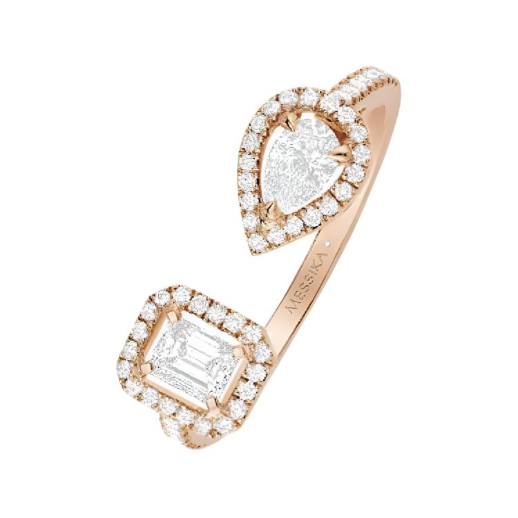 MESSIKA Messica MY TWIN TOI & MOI Diamond 18k Rose Gold Ring Women's