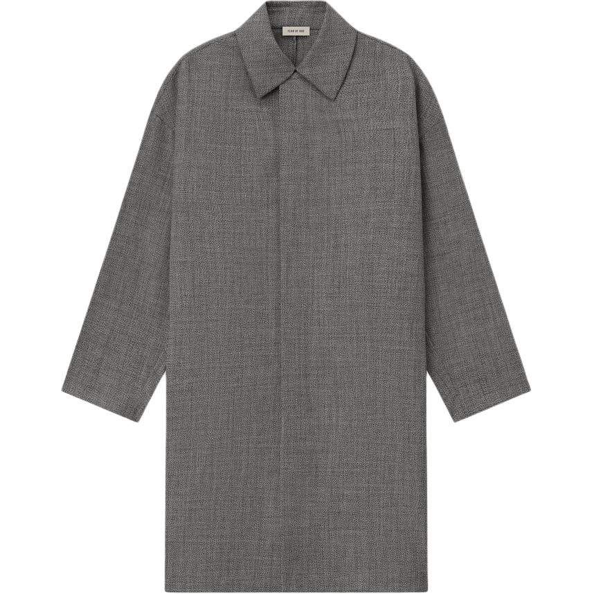 Мужская куртка Fear Fear of God SS26 Mouline Wool Relaxed Trench Coat (серая)