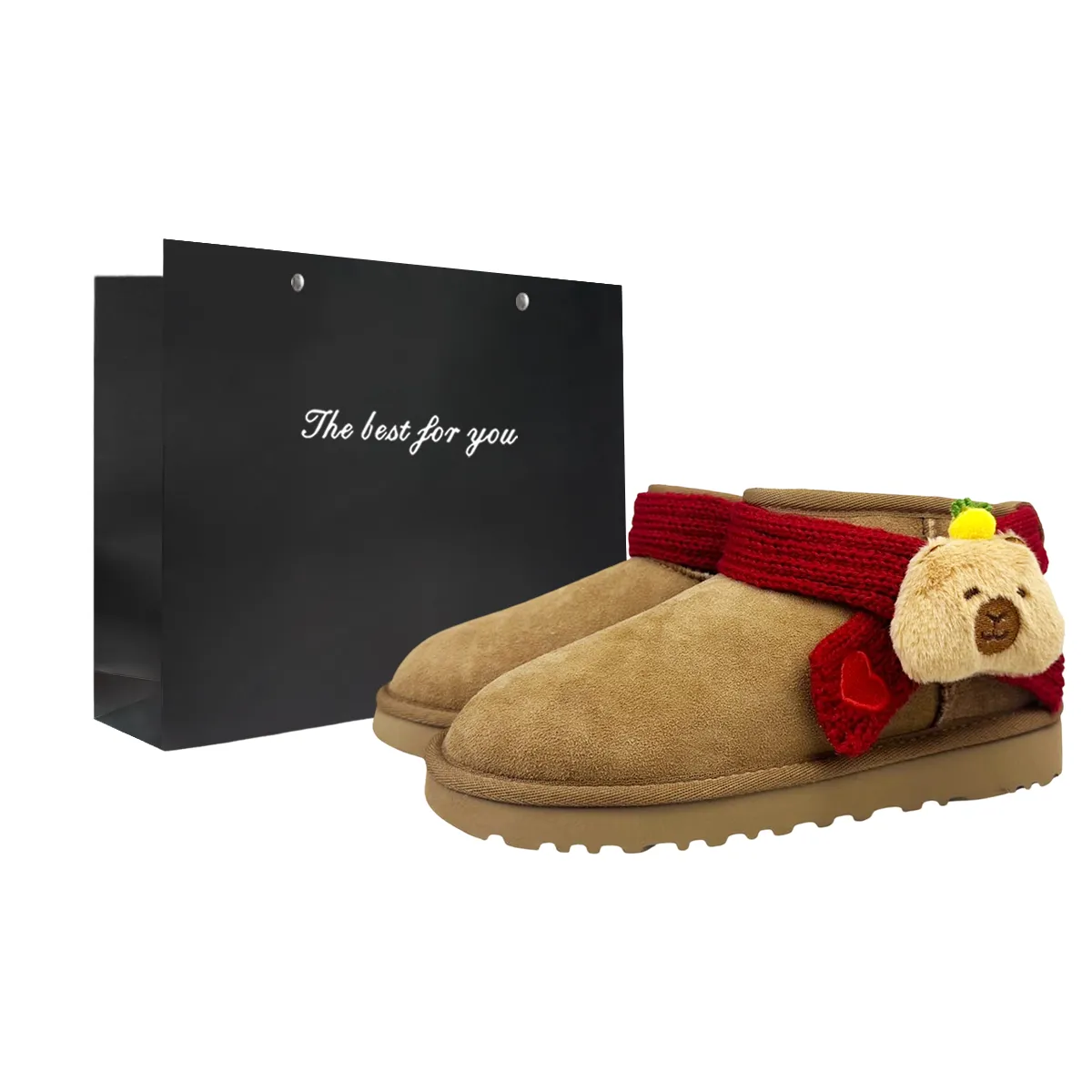 UGG CLASSIC ULTRA MINI Sheepskin Thermal Slip Resistant Ankle Length Snow Boots Women's Chestnut Brown