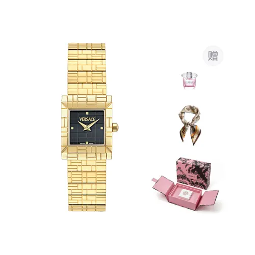 VERSACE Versace, quartz watch strap stainless steel, green dial, women's watch, perfume, gift box, square watch for leisure, quartz mechanism, for beloved