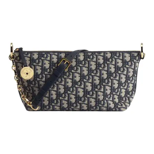 DIOR Diorstar Hobo Jacquard Fabric Handbag, Shoulder Bag Women's Blue