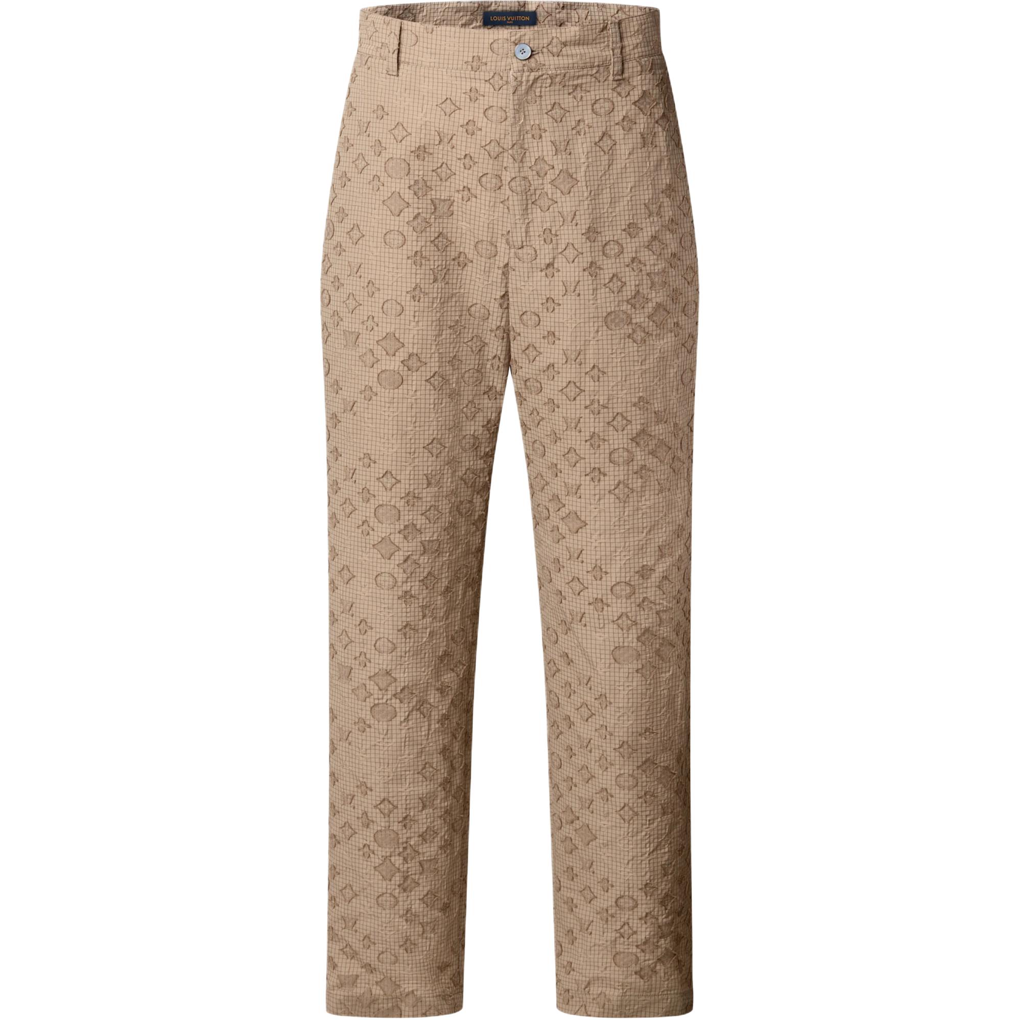 Мужские штаны Louis Vuitton LOUIS VUITTON FW26 Monogram (серые с принтом)