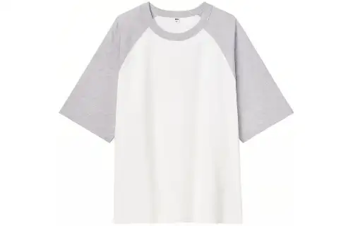 UNIQLO T Shirts Unisex Gray Crew Neck Moderate Straight Fit