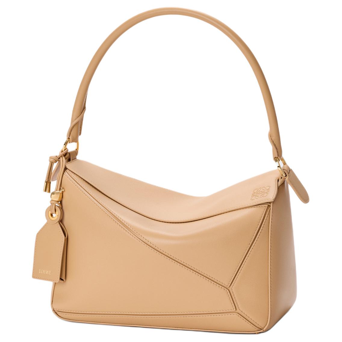 Женская сумка LOEWE Puzzle Featherlight (бежевая)