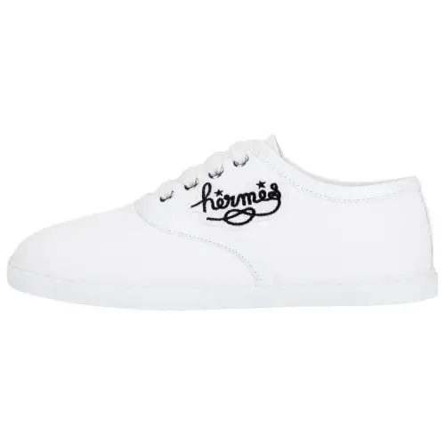 HERMES Innocent Canvas Low top Skateboard Shoes Women's White