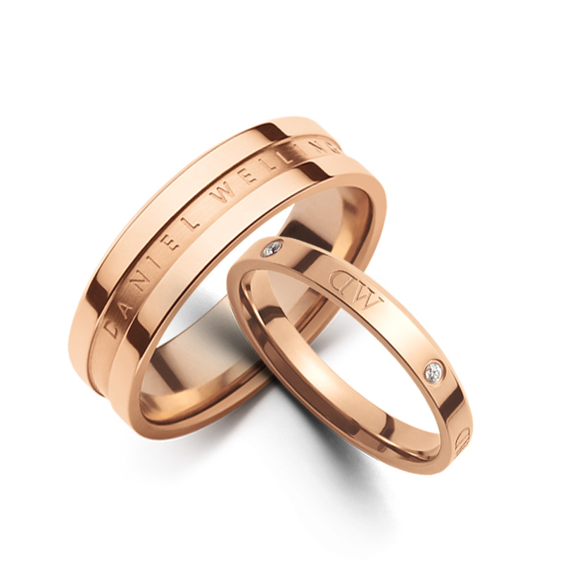 Daniel Wellington Daniel Wellington Light luxury, fashionable, high-end, versatile, rose gold, synthetic cubic zirconia alloy ring, same style for men and women, couple model