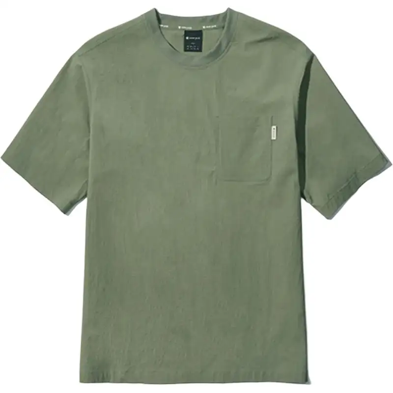 Snow peak Xuefeng Root solid color pocket round neck short-sleeved T-shirt men's style