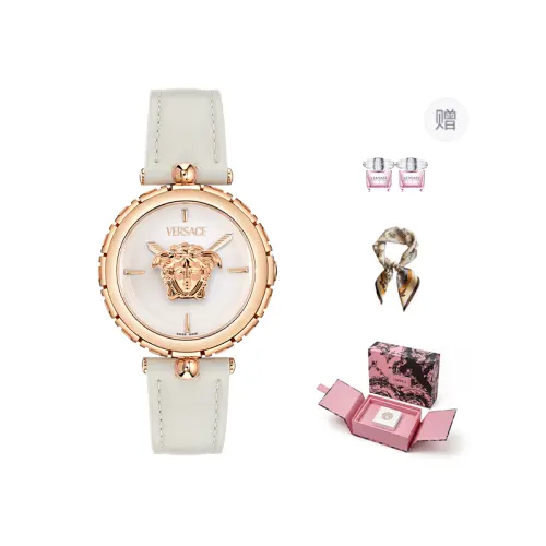 VERSACE Versace, leather quartz watch strap, red dial, women's watch, perfume, gift box for leisure for students for men and women, quartz mechanism, 34mm, with your logo imprint, light luxury style, for beloved