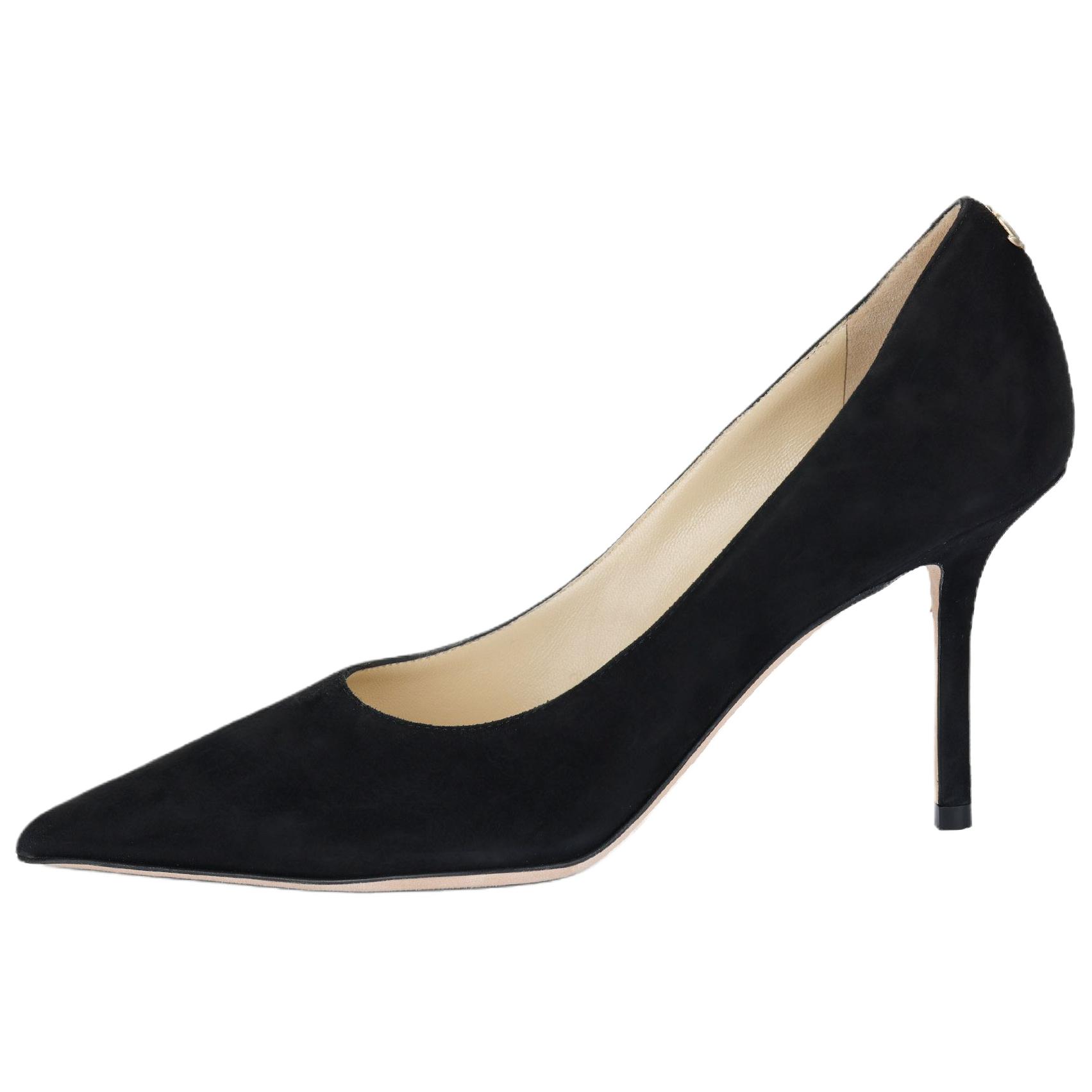 Jimmy Choo LOVE Suede Slim Heel High Heels 8.5cm Women's Black