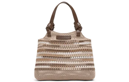 CHARLES&KEITH PU, Textile Mixture Handbag Small Women's Multicolor