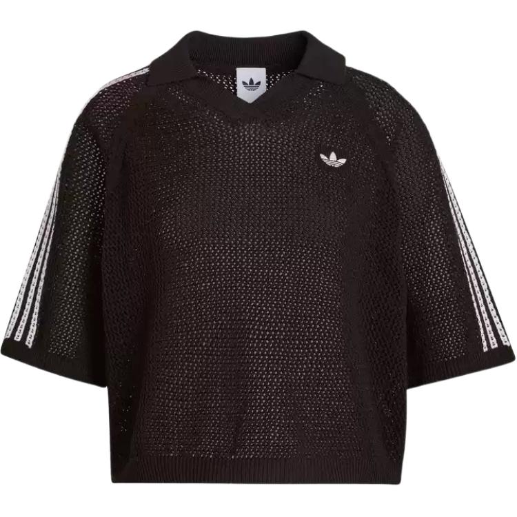 adidas Polo Shirt Asia Sizing 'Black White' (Women's)