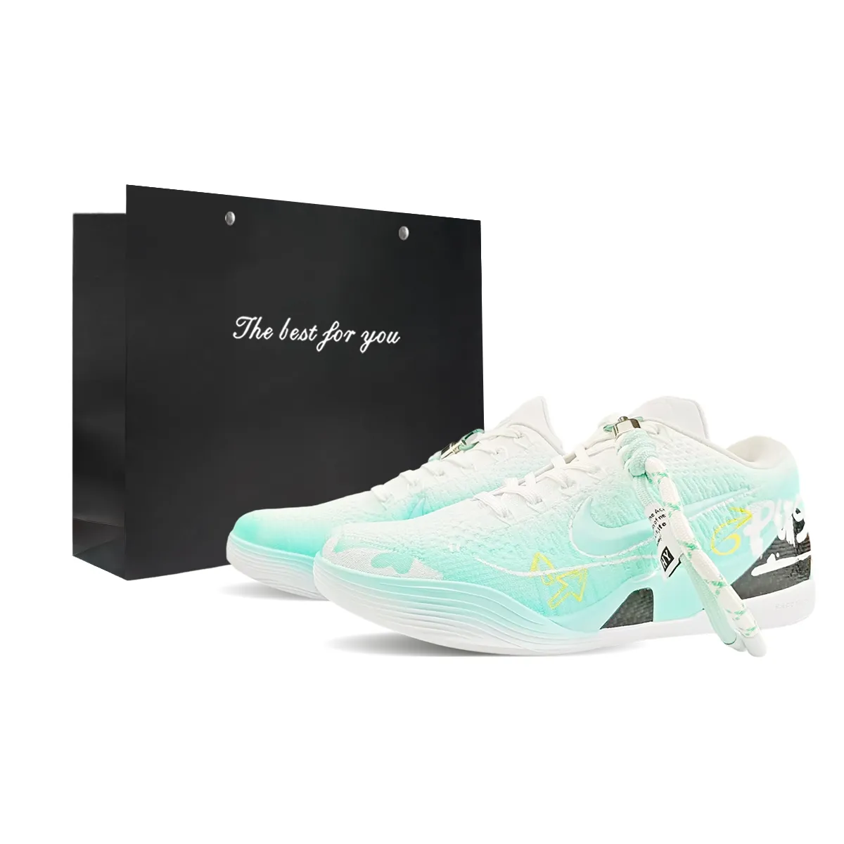 Nike Kobe 9 BNK Heartbeat Acceleration Green, Court Elf Abrasion Resistant Abrasion Resistant Basketball Shoes Unisex