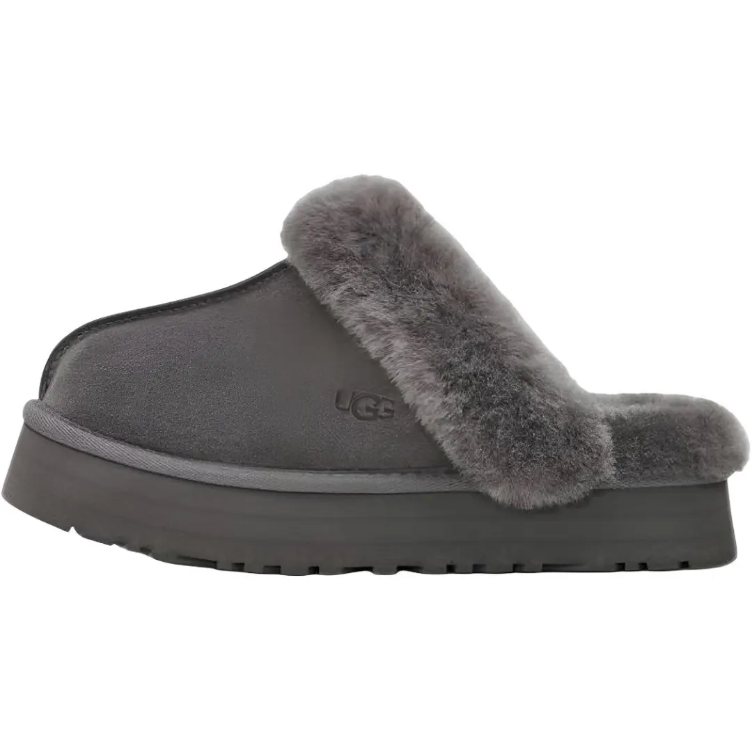 UGG Fleece Lined Comfortable Home Cotton Slippers Charcoal Gray