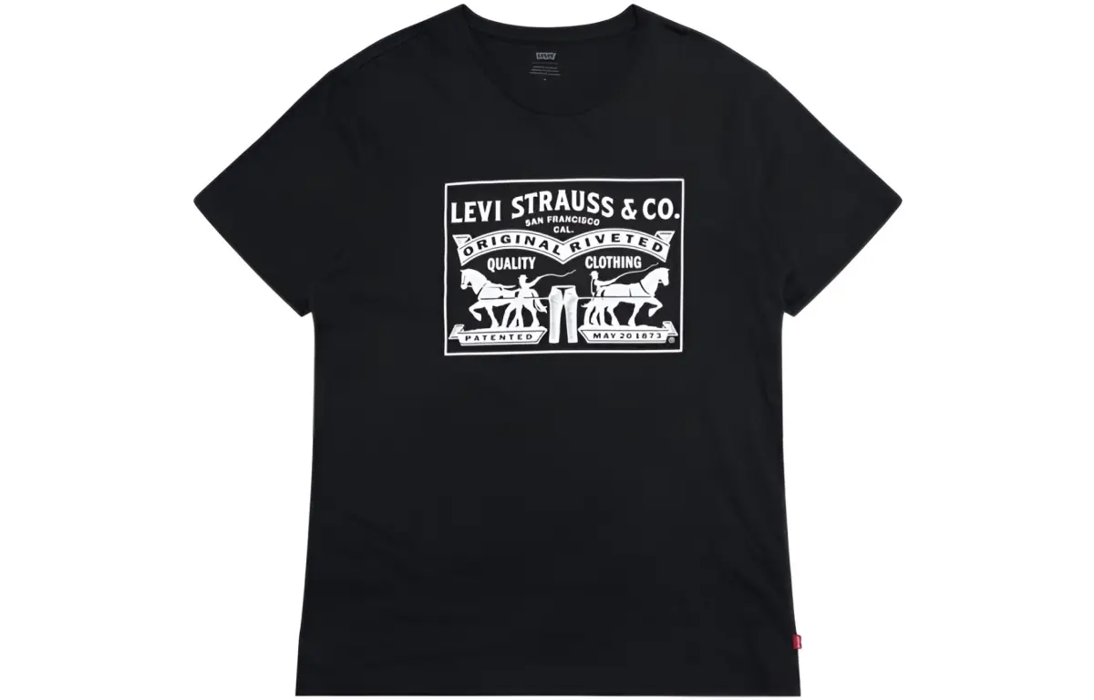 Levi's T-Shirts Men's Black Crew Neck Moderate Straight Fit