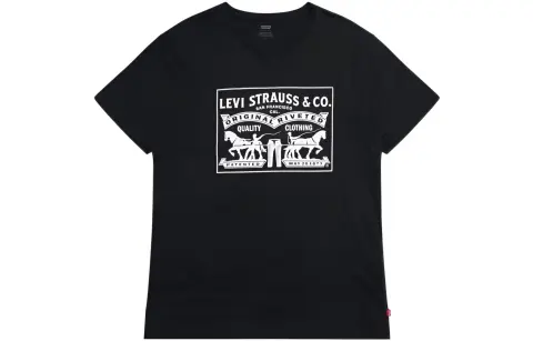 Levi's T-Shirts Men's Black Crew Neck Moderate Straight Fit