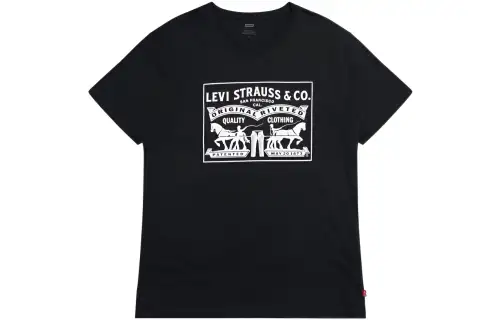 Levis T Shirts Men's Black Crew Neck Moderate Straight Fit