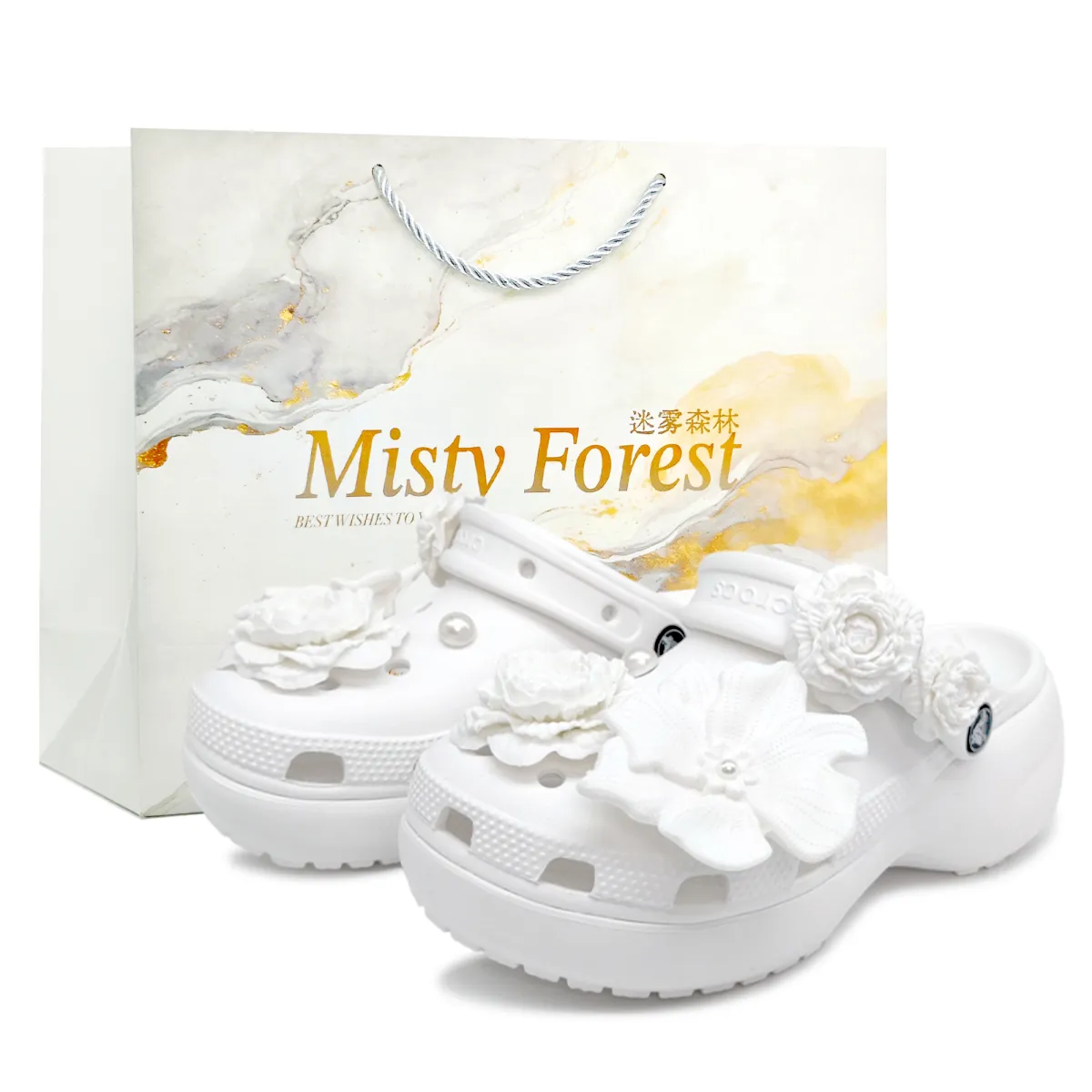 Crocs Classic Platform Clog Clogs Women's White