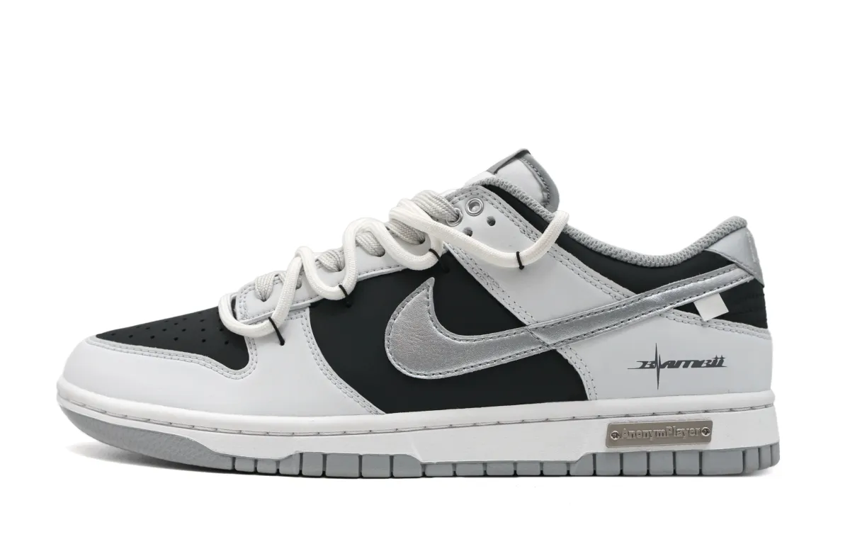 Nike Dunk Star Li Low top Skateboard Shoes Unisex White Black Silver