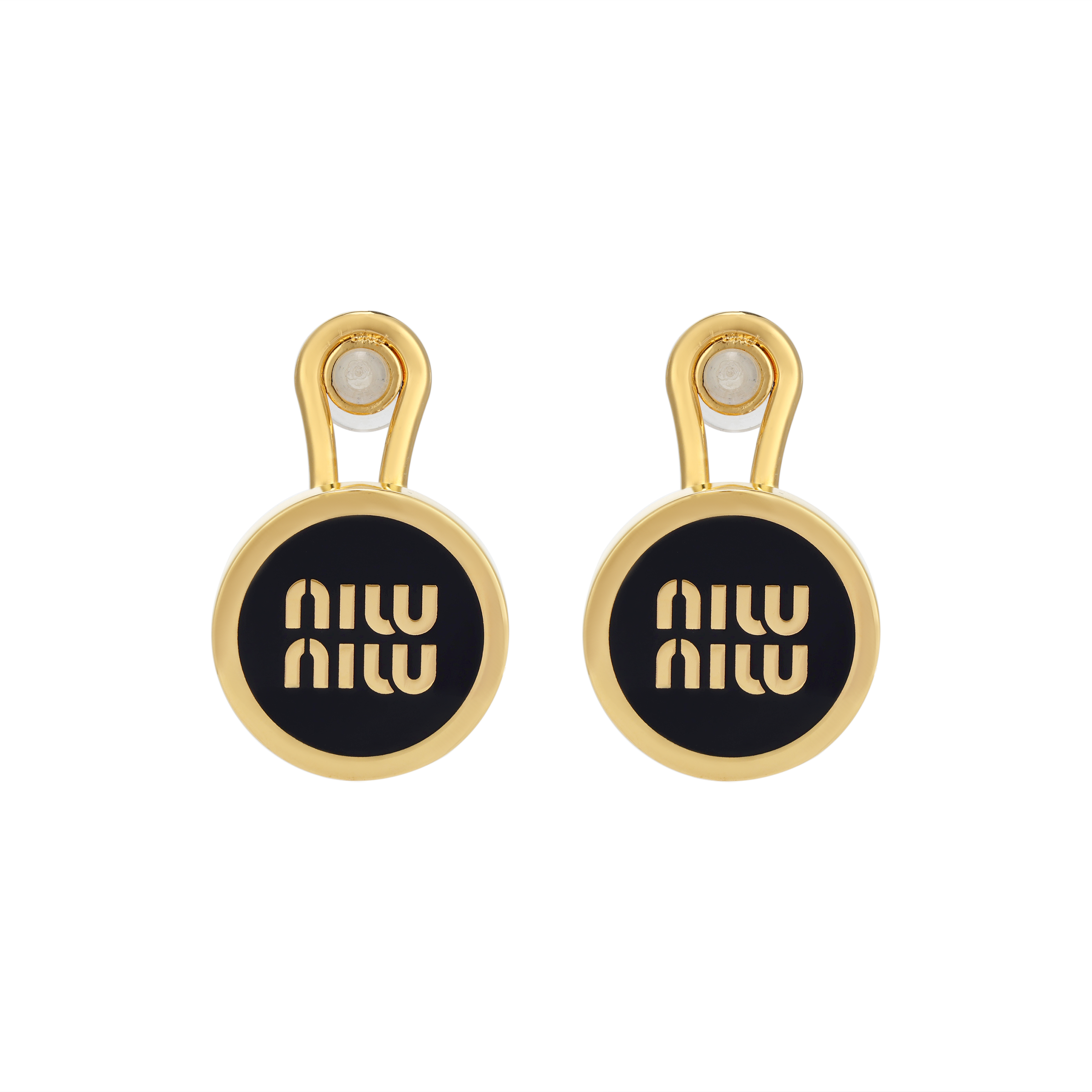 Серьги MIU MIU Эмалевые (черные)