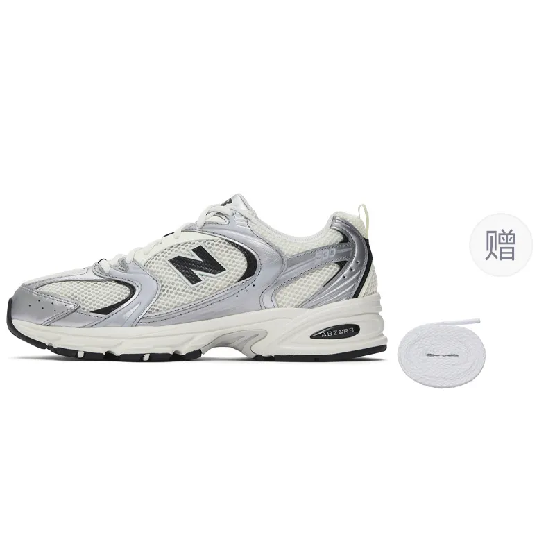 New Balance NB 530 Breathable Low top Casual City Commuting Running Shoes Unisex Silver Black