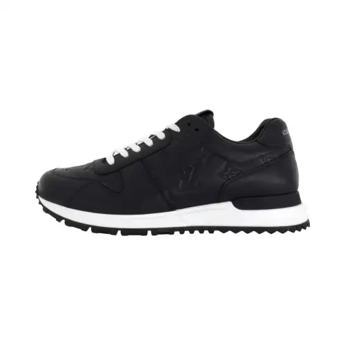 LOUIS VUITTON Run Away Cow Leather Low top Casual Shoes Men's Black