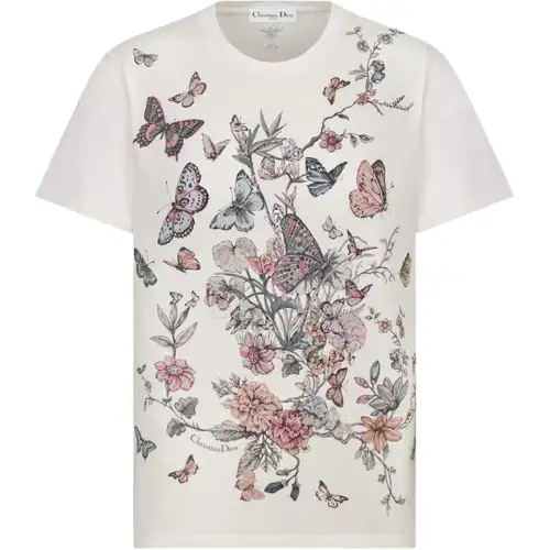 DIOR T Shirts Women's White Crew Neck Moderate Other