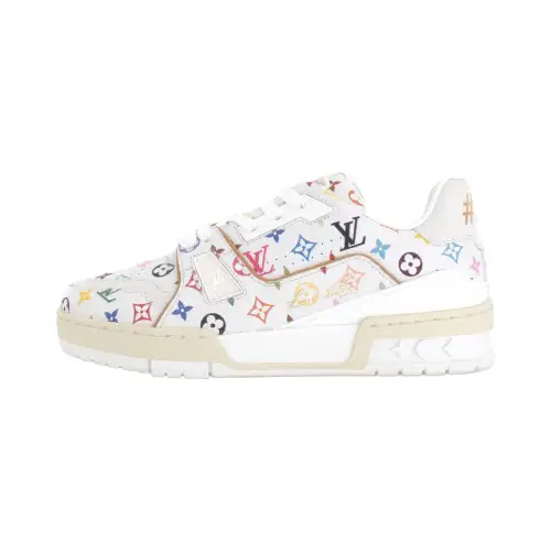 LOUIS VUITTON x Takashi Murakami Trainer Low top Skateboard Shoes Women's White