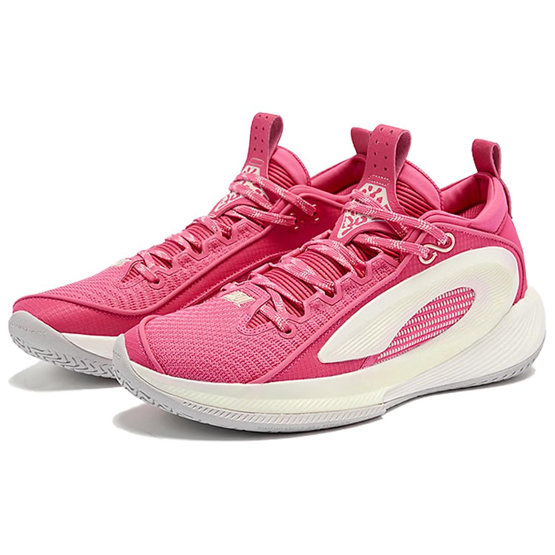 QIAODAN Prickle 8 Comfortable And Trendy Mid top Basketball Shoes Men’s Pink Beige
