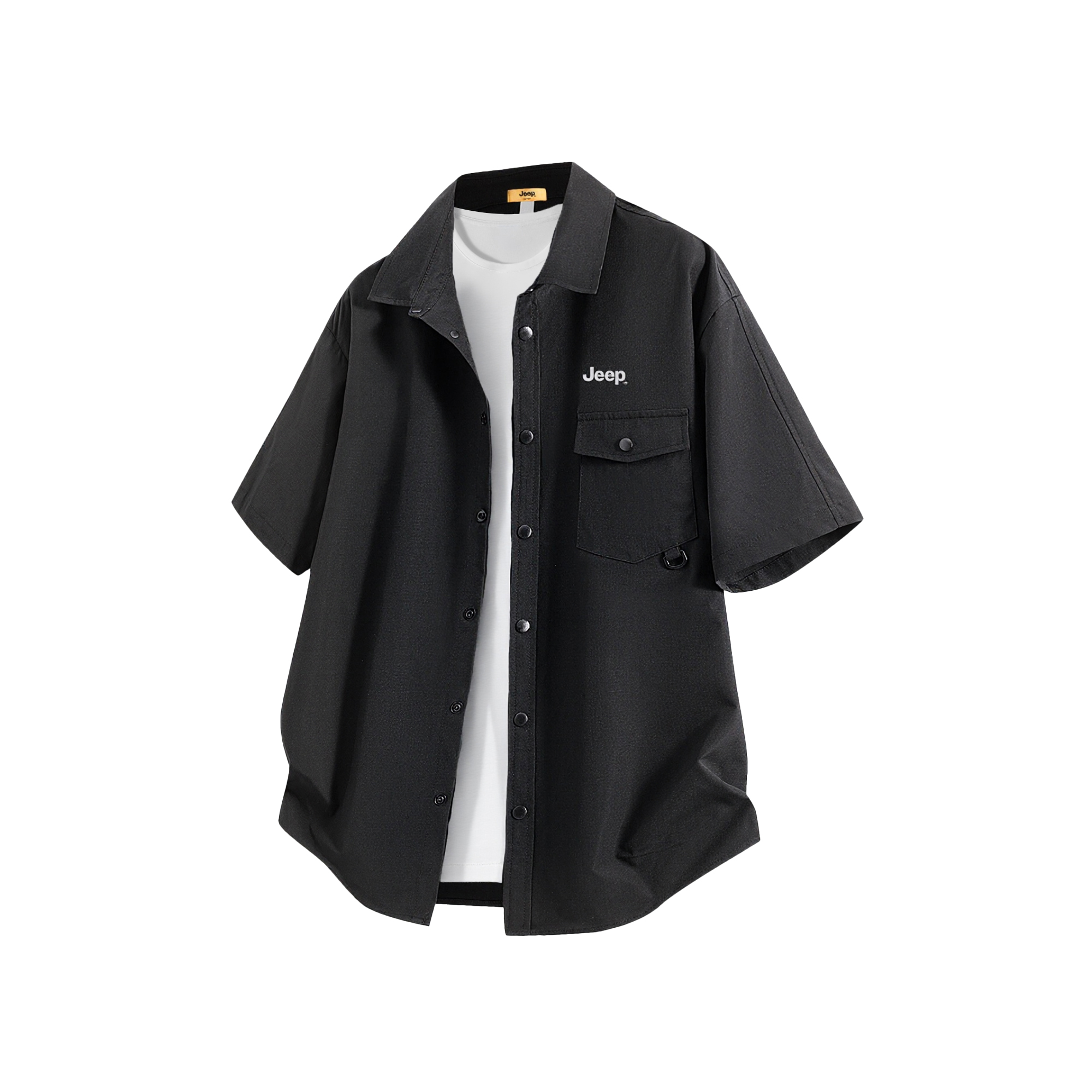 Jeep Jeep, base breathable trend Japanese school skirt, universal thin travel shirt for men and women, oversize, American style