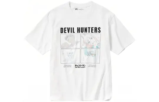 UNIQLO X T Shirts Unisex White Crew Neck Moderate Straight Fit
