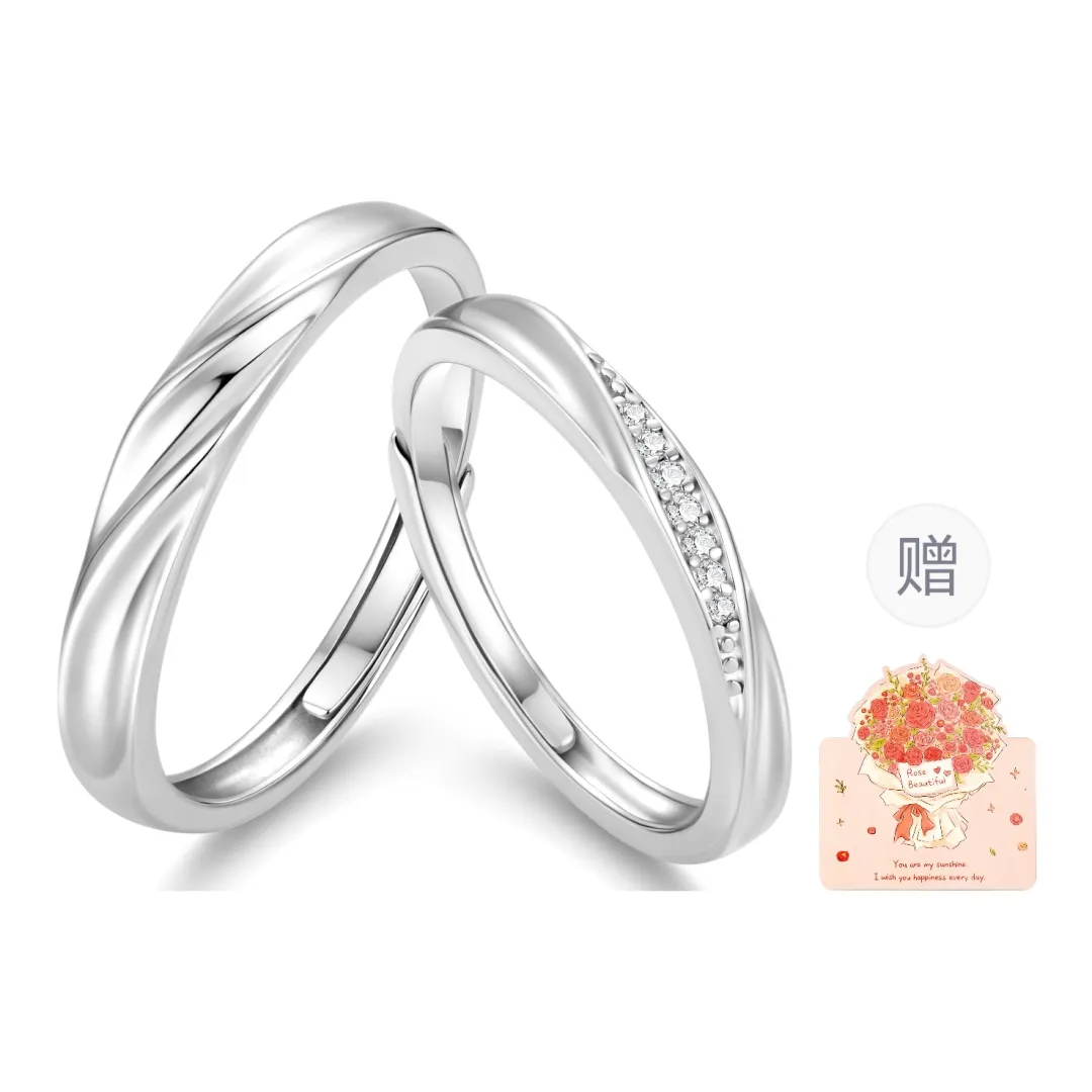 ZSY 925 Sterling Silver 999 Fine Silver Synthetic Cubic Zirconia Moissanite Rings Unisex