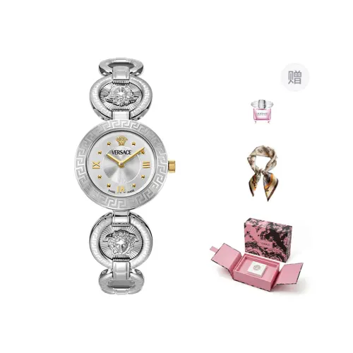 VERSACE Versace, quartz watch strap stainless steel, green dial, women's watch, one bead bracelet, gift box, sophisticated perfume, elegant jewelry, quartz mechanism, 28mm, light luxury style, for beloved