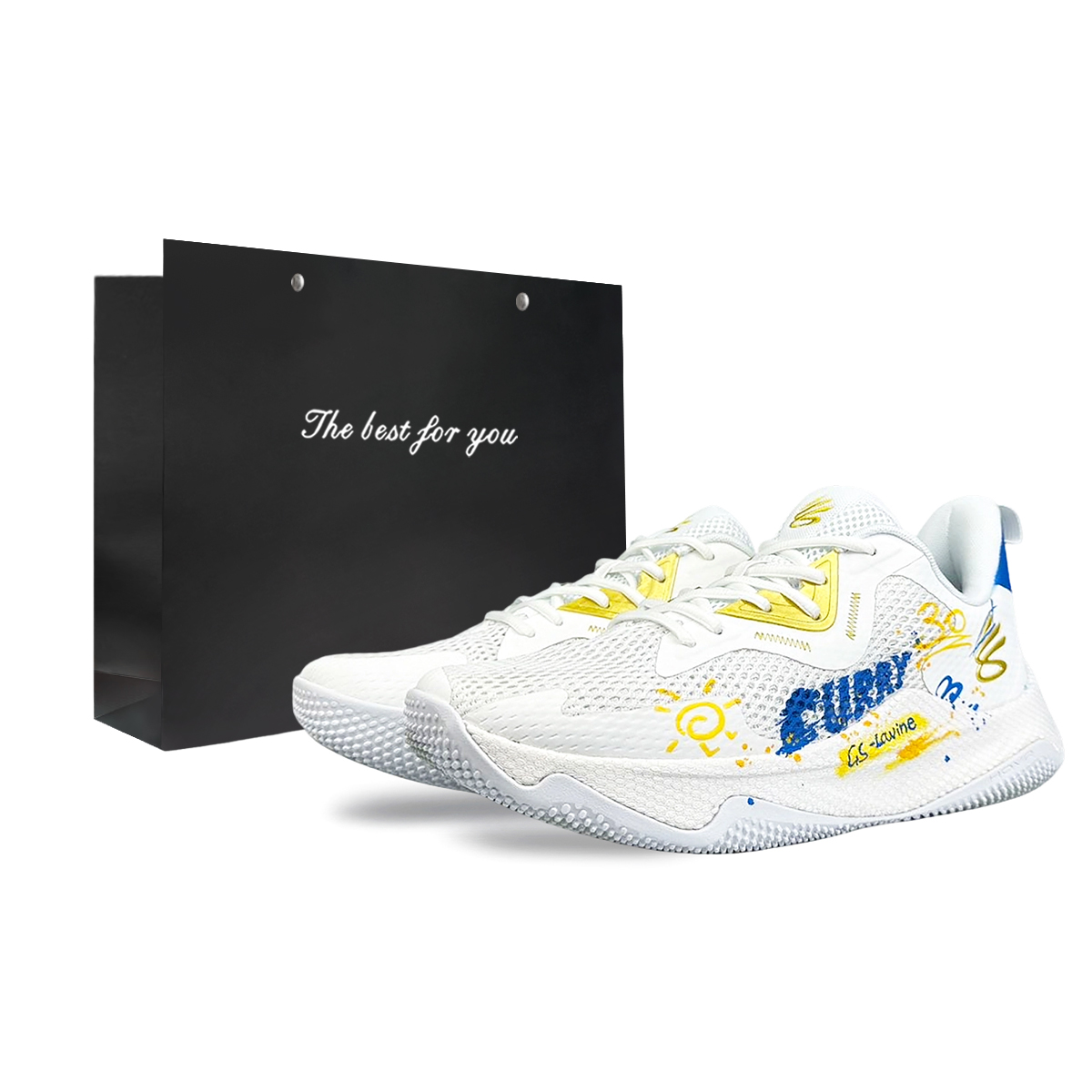 Under Armour Curry Splash 3 Low top Basketball Shoes Men’s White Yellow