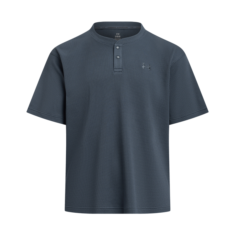 Мужская футболка Under Armour WAFFLE HENLEY (серая)