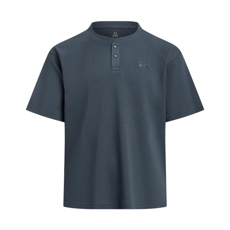 Under Armour WAFFLE HENLEY T Shirt Men's Downpour Gray 044