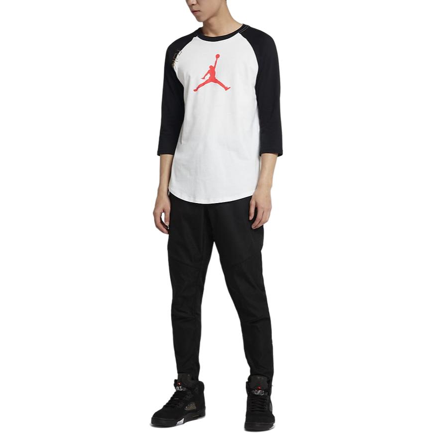 Мужская футболка Jordan CNY Raglan (черно-белая) — фото 4