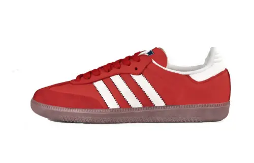 Adidas Originals SAMBA OG Slip Resistant Abrasion Resistant Low top Skateboard Shoes Unisex Red White