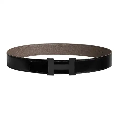 HERMES Constance Calfskin Leather Belts Men's Width 3.8cm