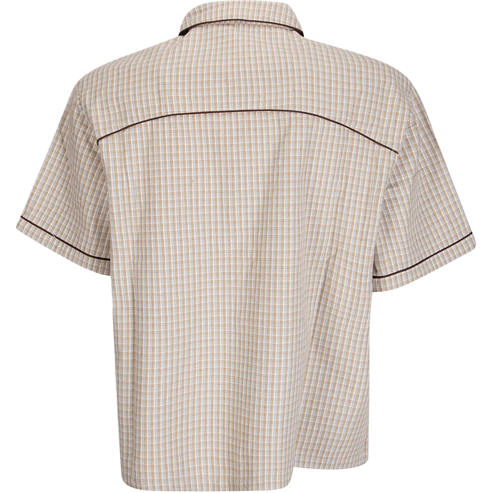 Мужская футболка Polo Brain Dead Check Western Shirt (серо-бежевая) — фото 2
