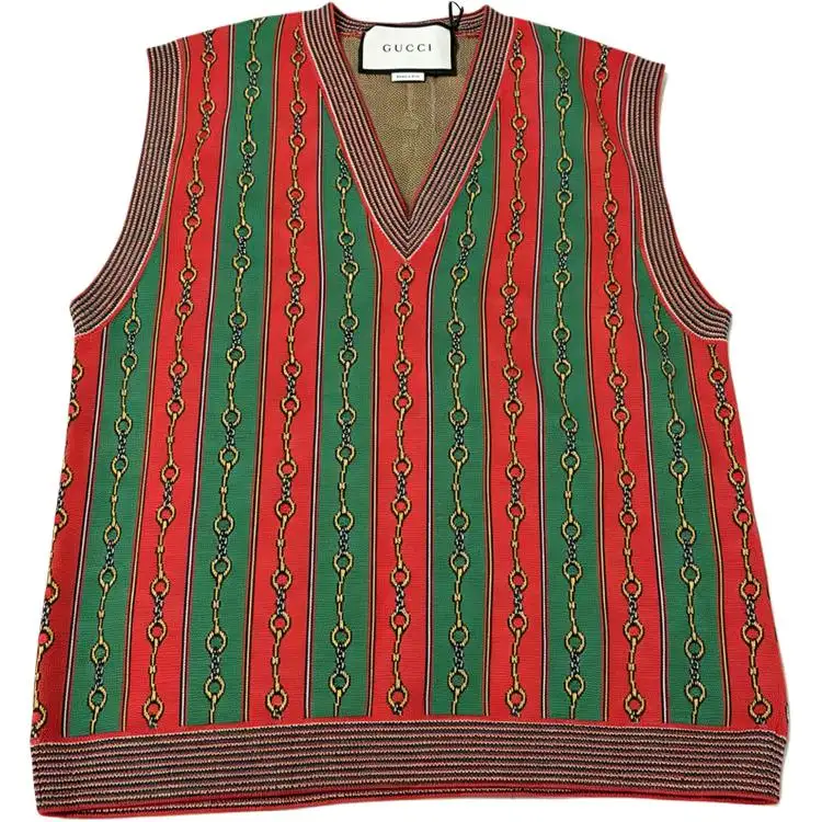GUCCI Vests Unisex Multicolor V Neck Moderate Knitted Fabric