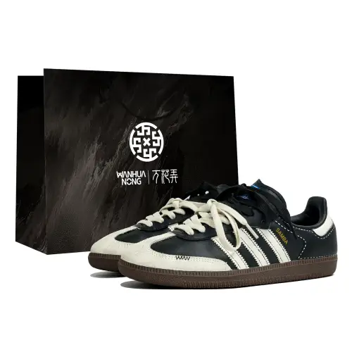 Adidas Originals SAMBA OG Myriad Flowers Entwined, Black Multicolor, Shopping Bag Slip Resistant Abrasion Resistant