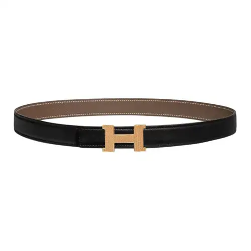 HERMES Mini Constance Calfskin Leather Belts Women's Width 2.4cm